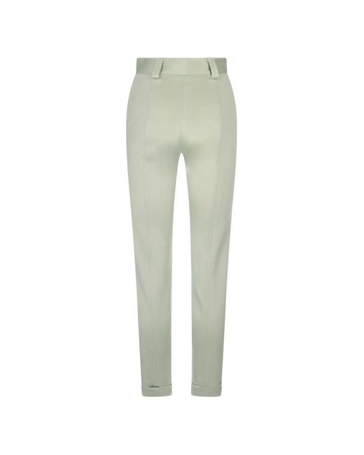 Chloé Green Pressed-Crease High-Waisted Trousers