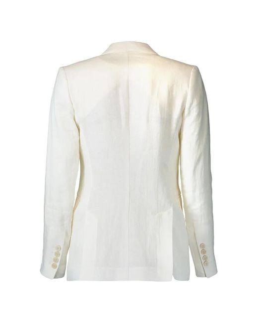 Eleventy White Single-Breasted Two-Button Blazer