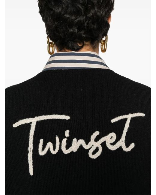 Twinset ロゴ ポンチョ Black