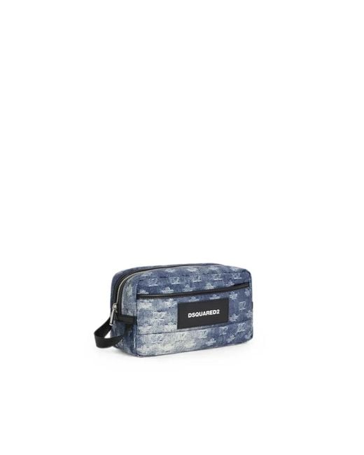 DSquared² Blue D2 Monogram Beauty Case for men