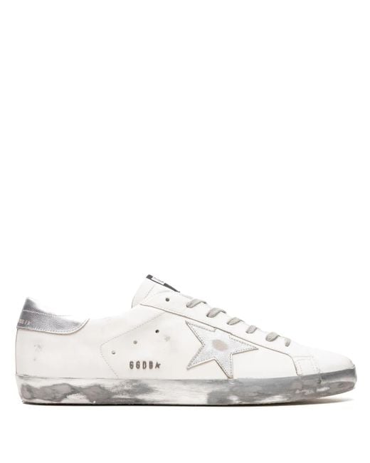 Golden Goose Deluxe Brand White Super-Star Trainers With Laminated Star And Heels Tab for men