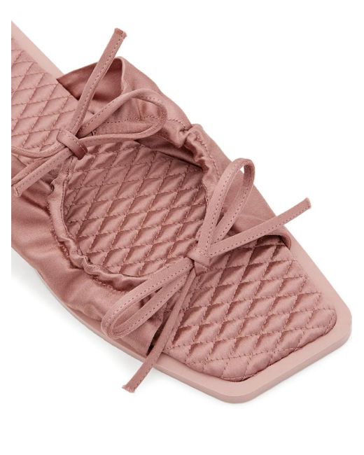 Carlotha Ray Pink Quilted Flat Sandals