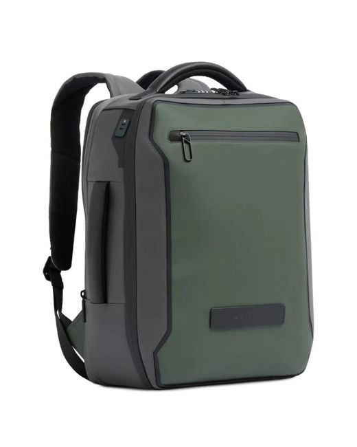 Piquadro Green Logo-Patch Expandable Backpack for men