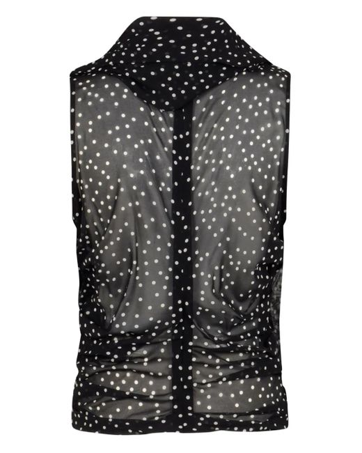 Magda Butrym Black Polka-Dot Blouse