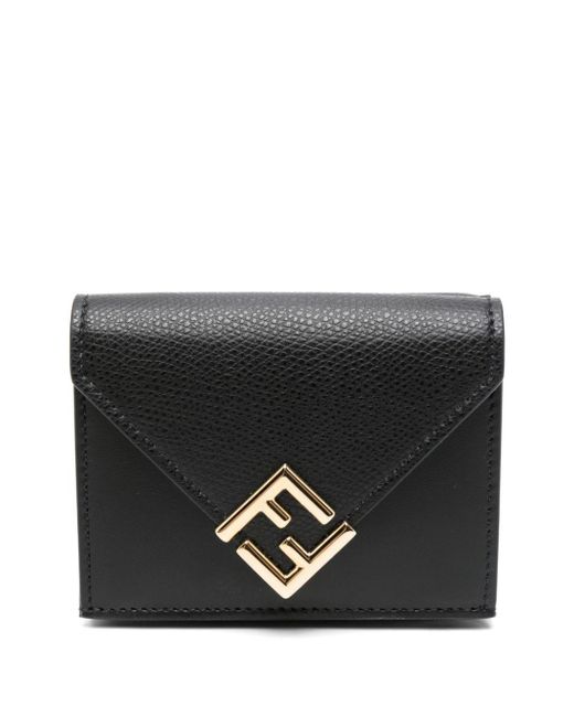 Fendi Black Ff Diamonds Tri-fold Wallet