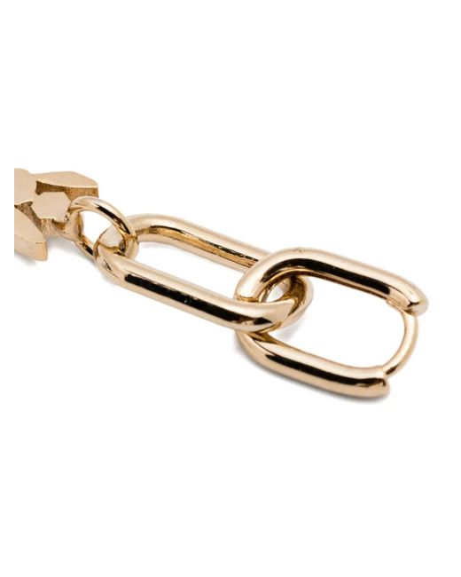Patrizia Pepe Metallic Double Chain Fly-Pendant Hoop Earrings