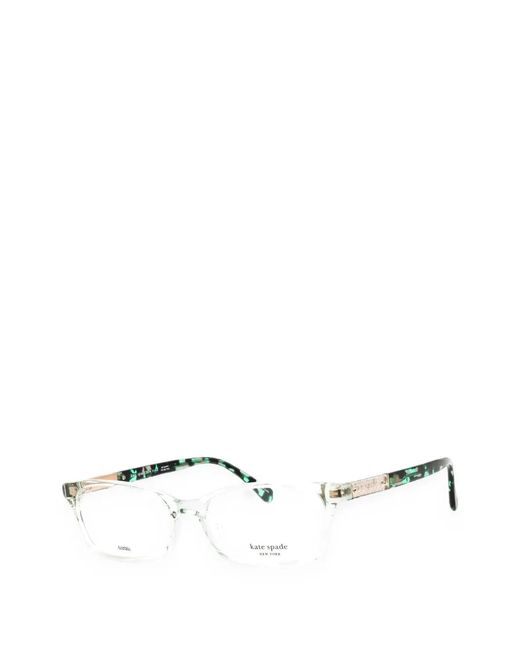 Kate Spade White Laurel Rectangle-Frame Glasses
