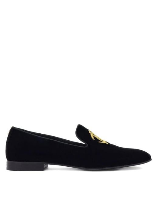 メンズ Roberto Cavalli Mirror Snake ローファー Black