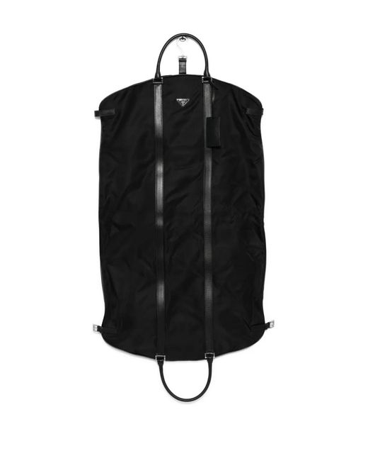 Prada Black Triangle-Logo Travel Bag for men