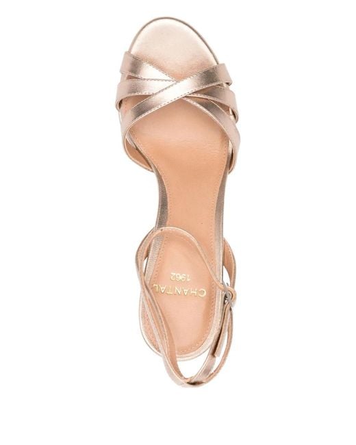 Chantal Natural 130Mm Leather Platform Sandals