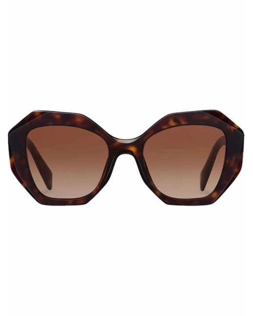 Prada Zonnebril Met Schildpadschild Design in het Brown