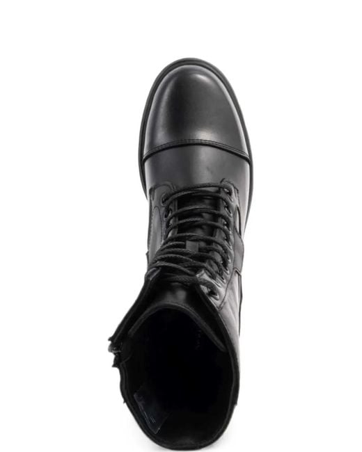SERGIO MORETTI FIRENZE Black Lace-Up Ankle Boots