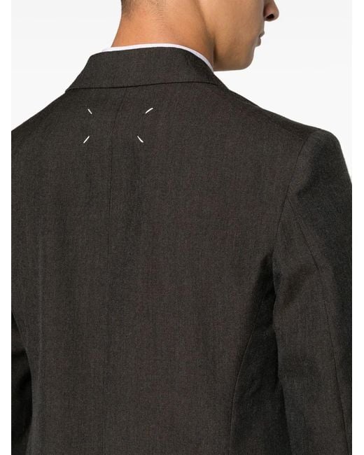 Maison Margiela Black Single-Breasted Wool Blazer for men