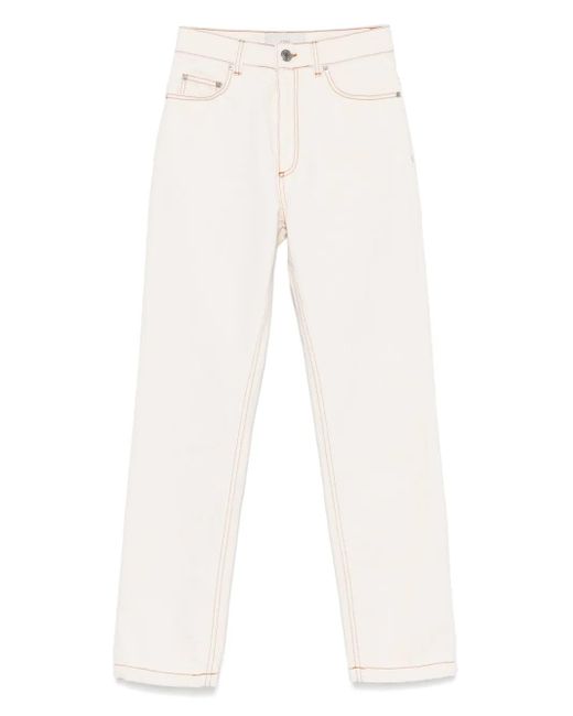 AMI ステッチ ジーンズ White
