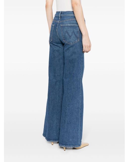 Mother Blue Twister Sneak High-rise Flared Jeans