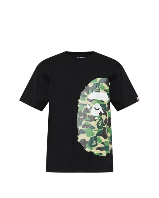 A Bathing Ape Black Camouflage-Print T-Shirt for men