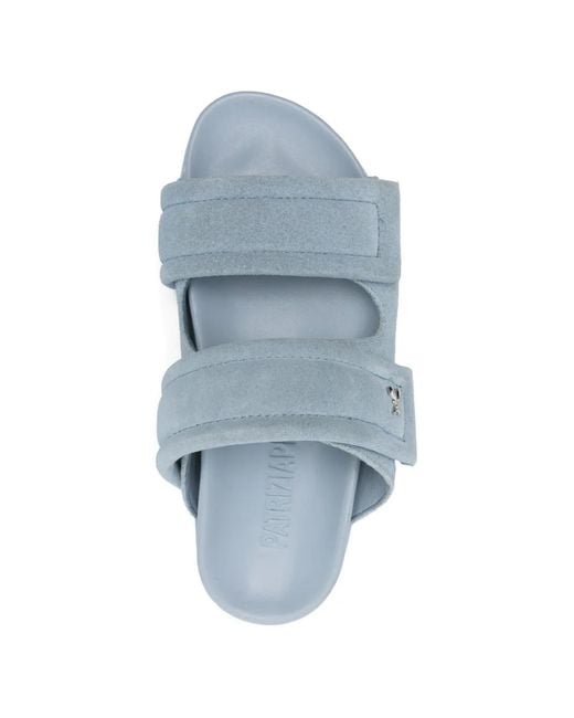 Patrizia Pepe Blue Suede Flat Sandals