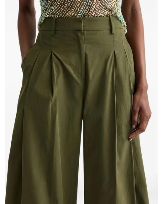 Twp Green Pantalon Plissé The Next Didi À Bords Francs