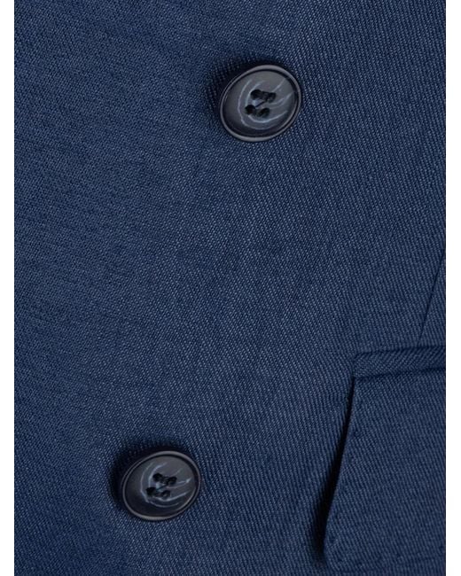 Brian Dales Blue Double-Breasted Blazer for men