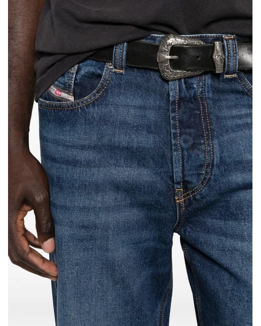 DIESEL Blue Regular Fit Mid-Rise Drop Crotch Tapered Jeans for men