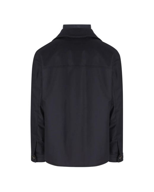 Moorer Black Surchemise Boutonnée À Poches Poitrine for men