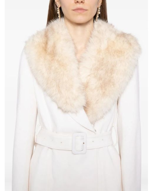 Saiid Kobeisy White Fur-Trimmed Jacket