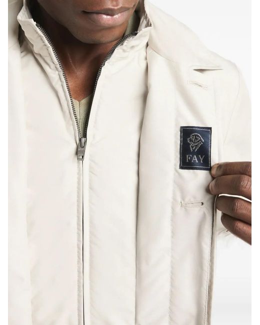 Fay White Morning Button Coat for men