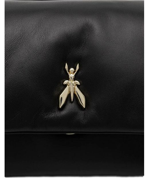 Patrizia Pepe Black Bee-Embellished Shoulder Bag