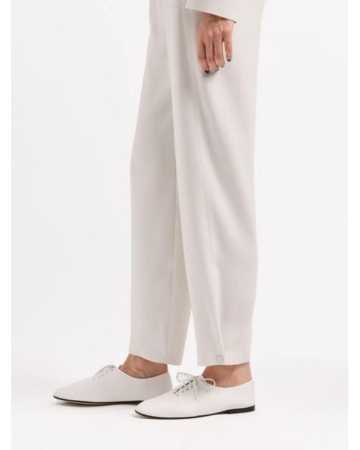 Giorgio Armani White High-Waisted Tapered Trousers