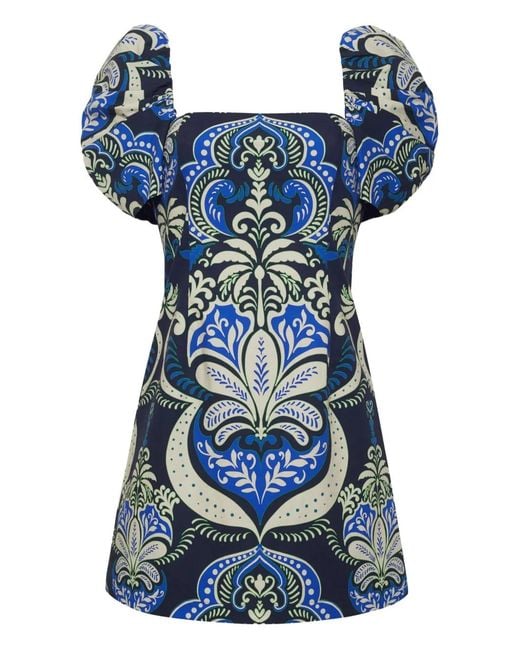 Vestido corto Kelly de manga farol Cara Cara de color Blue