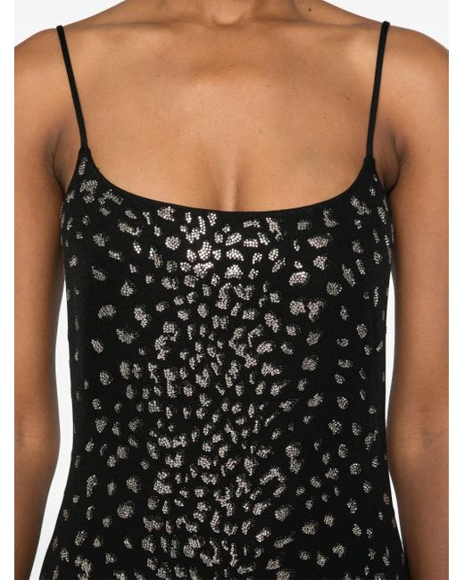 Blumarine Black Crystal-Embellished Mini Dress
