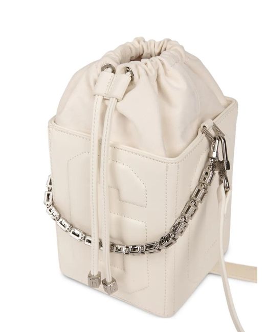 Gcds Natural Logo-Embossed Shoulder Bag