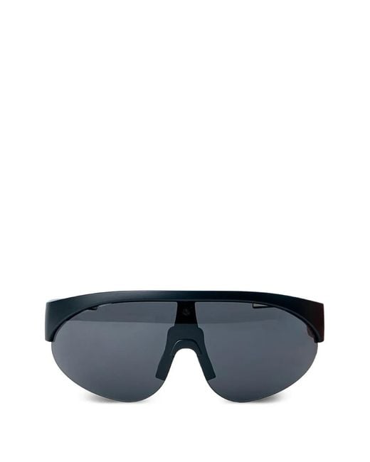 Moncler Blue Lunettes De Soleil Visor À Verre Unique