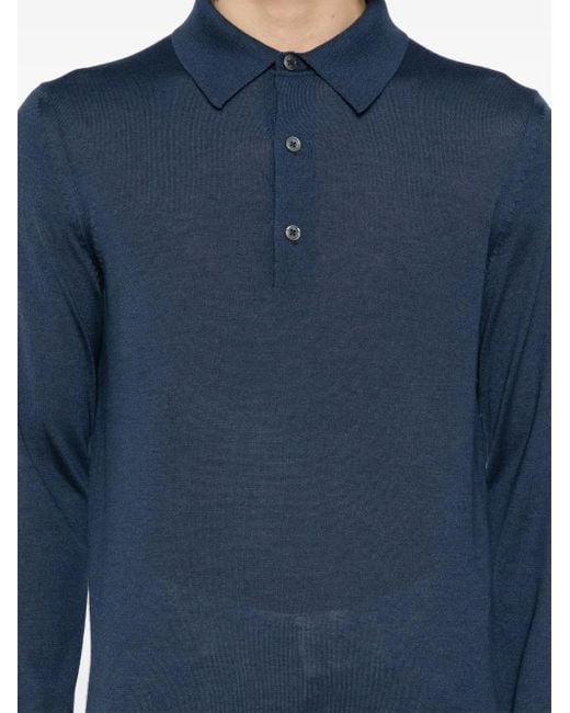 Tom Ford Blue Long-Sleeved Polo Shirt for men