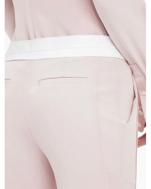 Victoria Beckham Pink Side-Panel Detail Flared Trousers