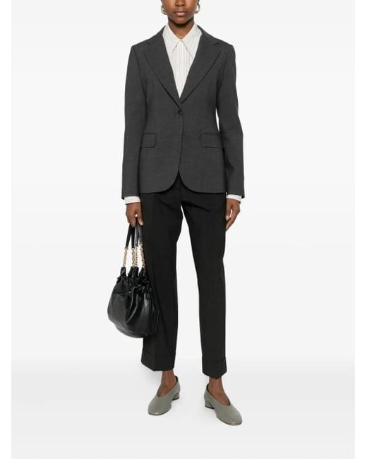 P.A.R.O.S.H. Black Mélange-Effect Blazer