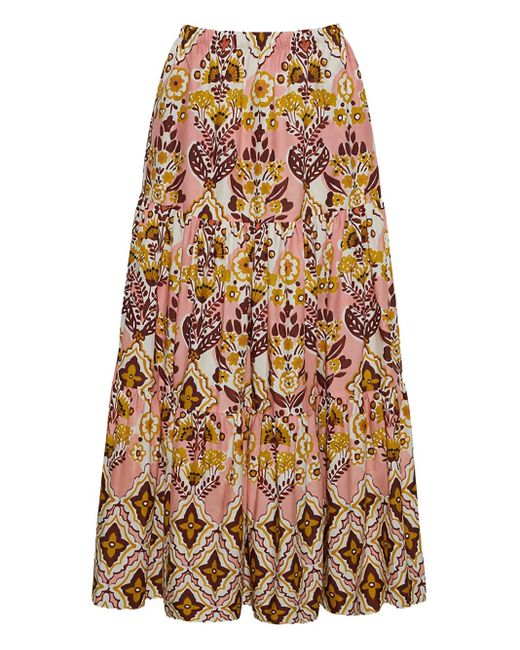 Cara Cara Pink Melanie Maxirock mit Blumenmuster