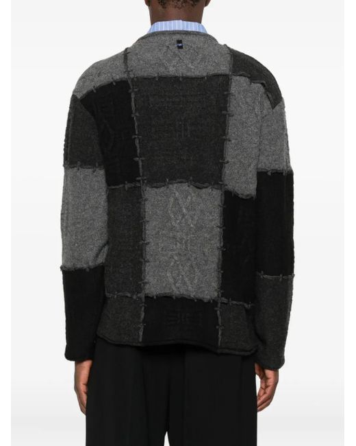 Adererror Black Patchwork Crew-Neck Sweater