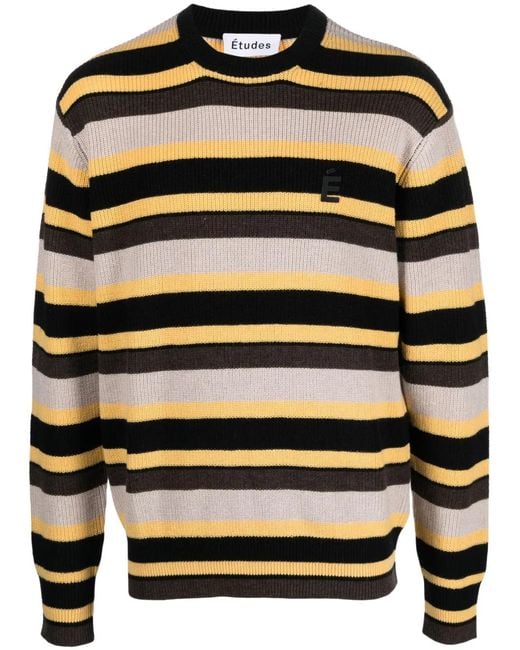 Etudes Studio Black Boris Striped Knitted Jumper for men