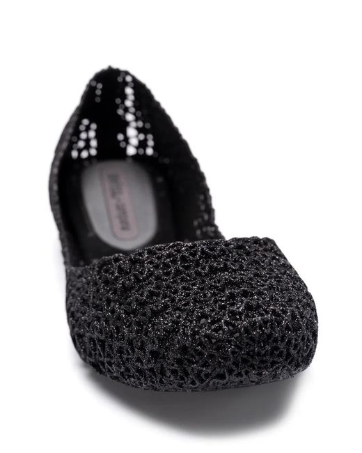 Melissa Black Campana Papel Caged Ballet Flats