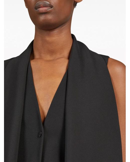 Ferragamo Black Pussy-Bow Vest