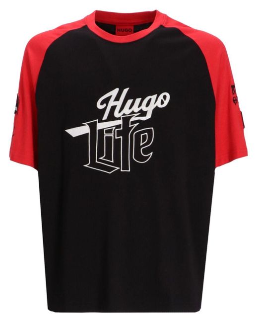 HUGO Black Dilife Cotton T-shirt for men
