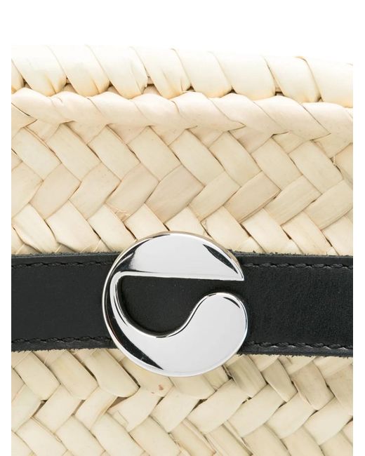 Borsa A Secchiello Con Placca Logo di Coperni in Natural