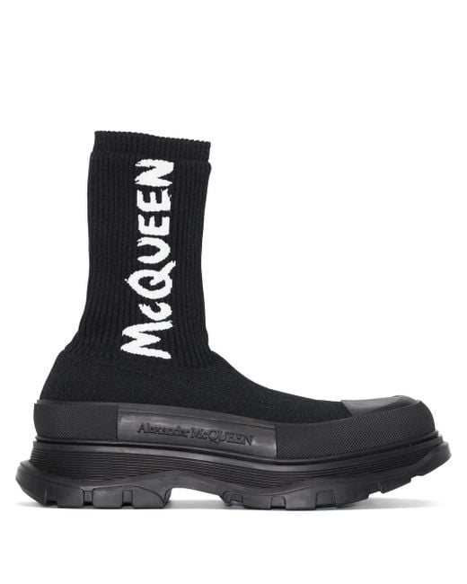 McQueen Black Tread Slick Boot for men