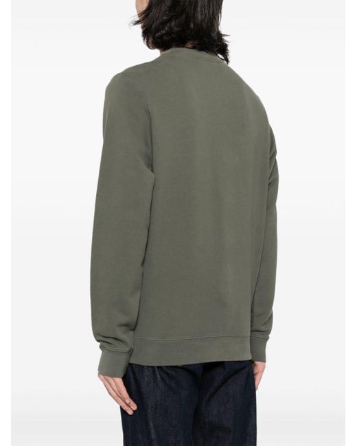 Sunspel Green Loopback Cotton Sweatshirt for men