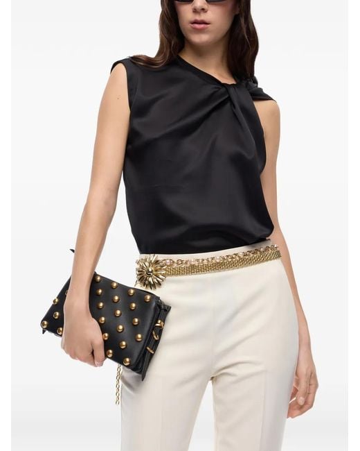 Pinko Black Sleeveless Satin Blouse