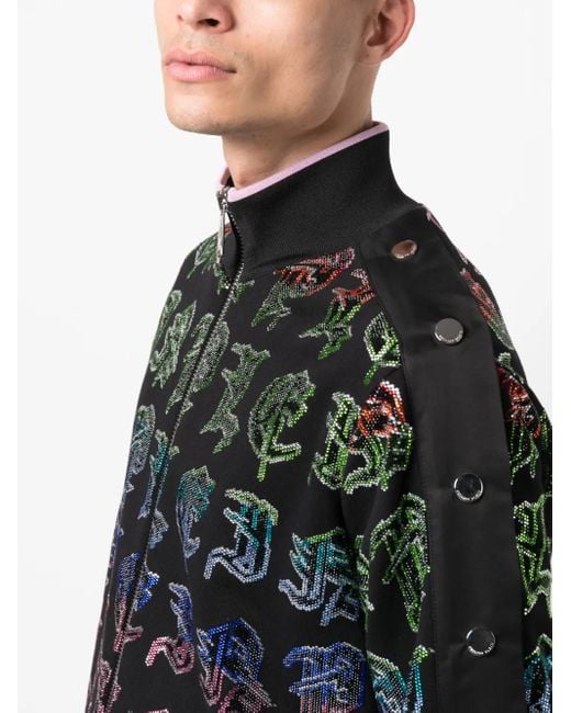 Philipp Plein Black Gothic Logo-Print Tracksuit for men