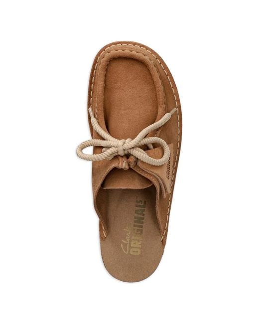 Clarks Brown Mules Wallabee Cup À Lacets