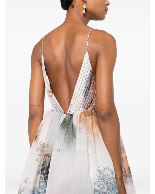 Aje. White Avery Avery Abstract-Print Gown