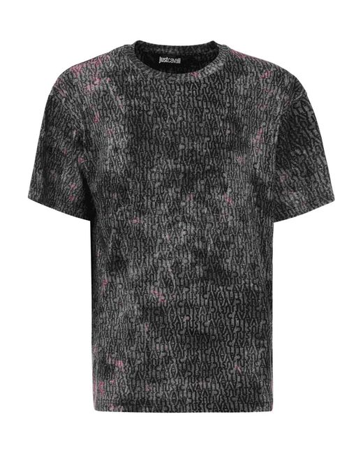 Just Cavalli Black Logo-Print T-Shirt for men